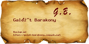 Galát Barakony névjegykártya
